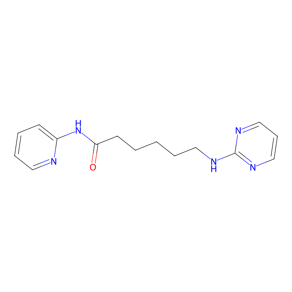 N-(pyridin-2-yl)-6-(pyrimidin-2-ylamino)hexanamide molecular structure, CAS 1435985-69-5