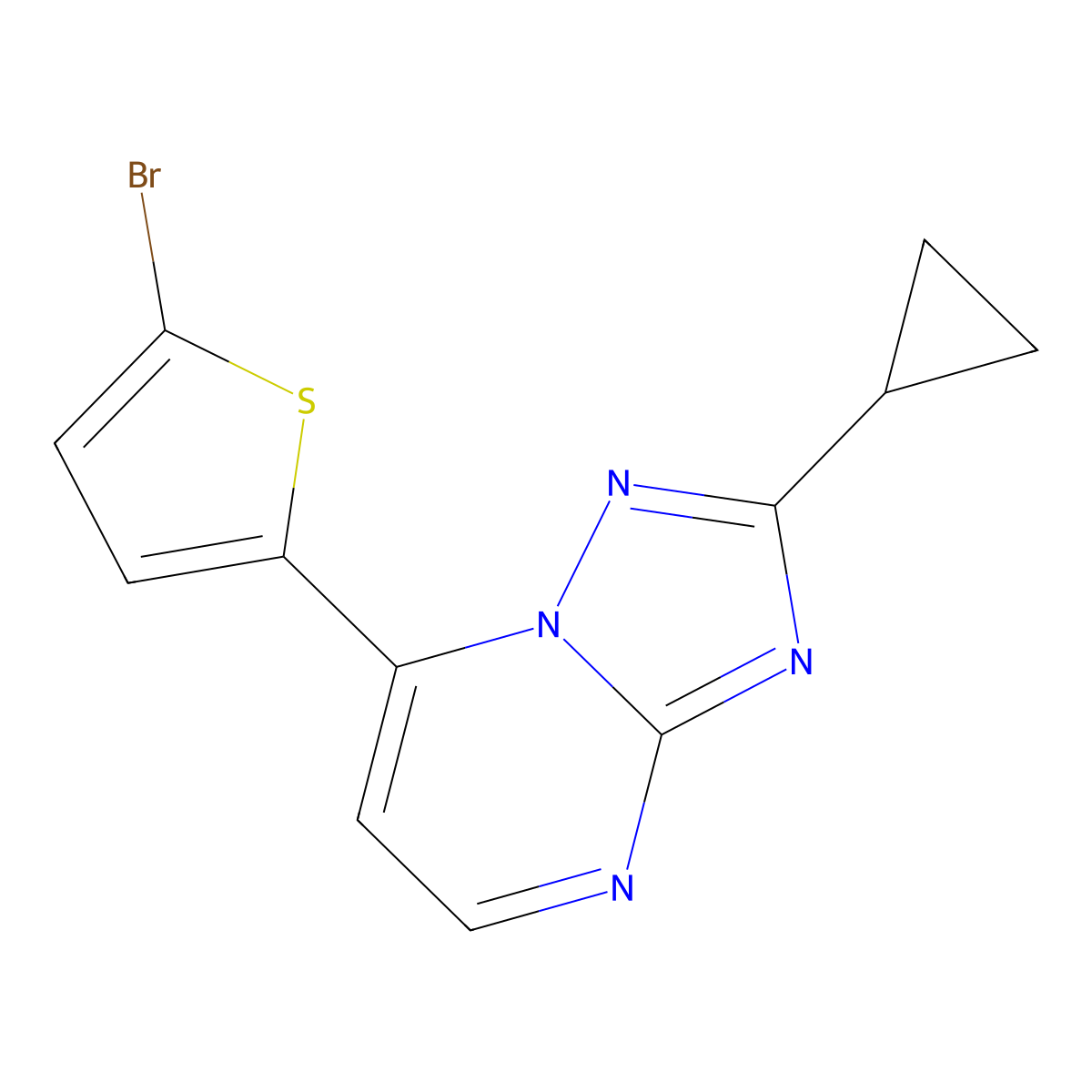 7-(5-Bromothiophen-2-yl)-2-cyclopropyl[1,2,4]triazolo[1,5-a]pyrimidine molecular structure, CAS 1435986-11-0