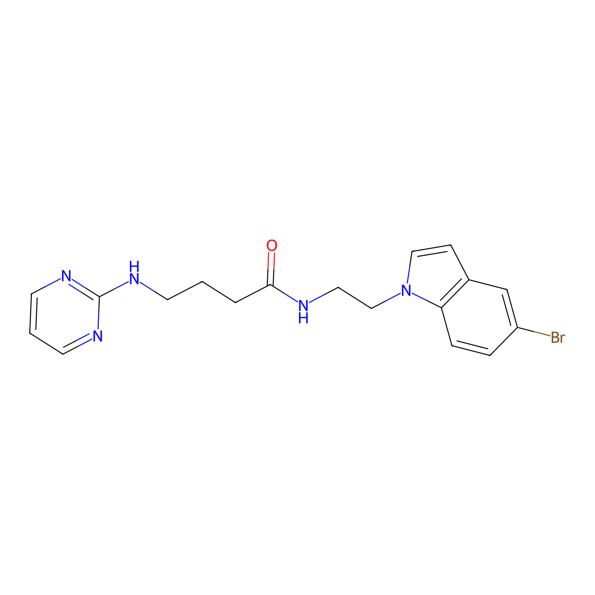 N-[2-(5-bromo-1H-indol-1-yl)ethyl]-4-(2-pyrimidinylamino)butanamide molecular structure, CAS 1435986-15-4