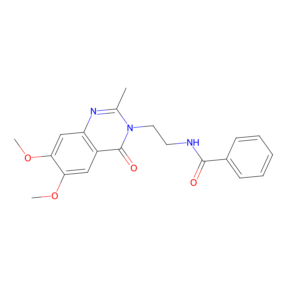 N-[2-(6,7-dimethoxy-2-methyl-4-oxoquinazolin-3(4H)-yl)ethyl]benzamide molecular structure, CAS 1435986-18-7
