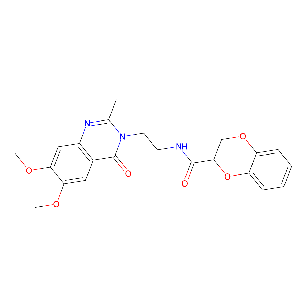 N-[2-(6,7-dimethoxy-2-methyl-4-oxoquinazolin-3(4H)-yl)ethyl]-2,3-dihydro-1,4-benzodioxine-2-carboxamide molecular structure, CAS 1435986-24-5