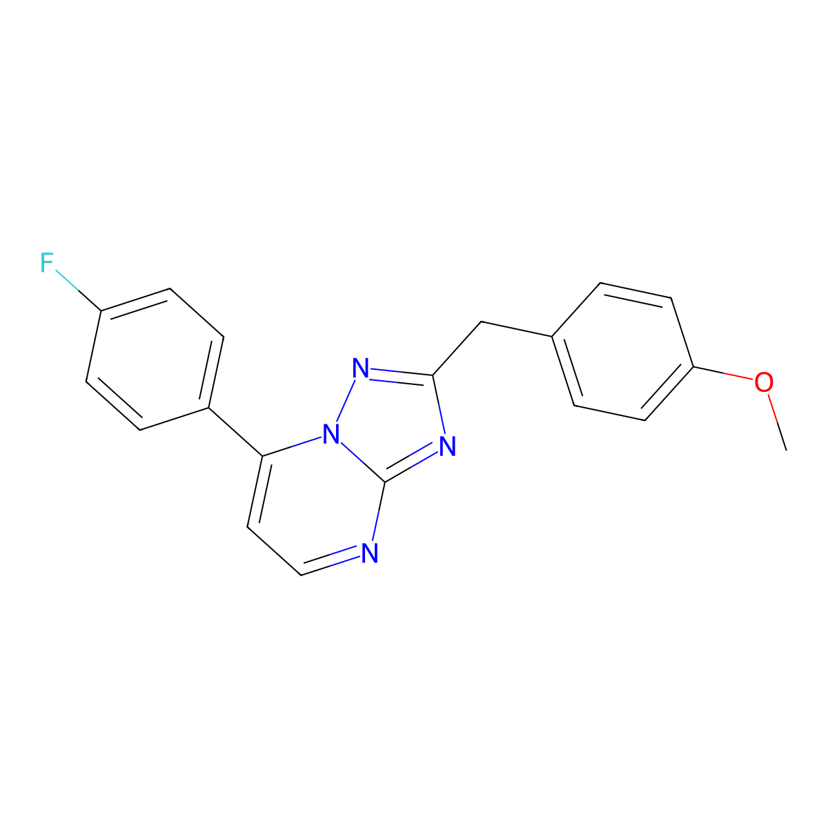 7-(4-Fluorophenyl)-2-(4-methoxybenzyl)[1,2,4]triazolo[1,5-a]pyrimidine molecular structure, CAS 1435986-27-8