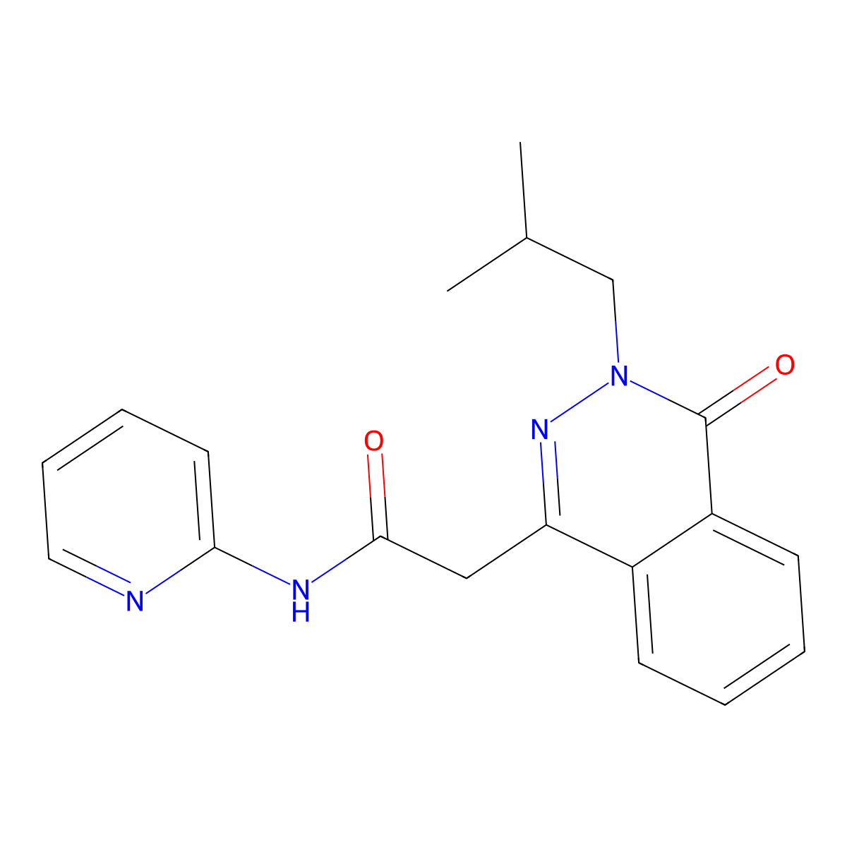 2-[3-(2-methylpropyl)-4-oxo-3,4-dihydrophthalazin-1-yl]-N-(pyridin-2-yl)acetamide molecular structure, CAS 1435986-32-5