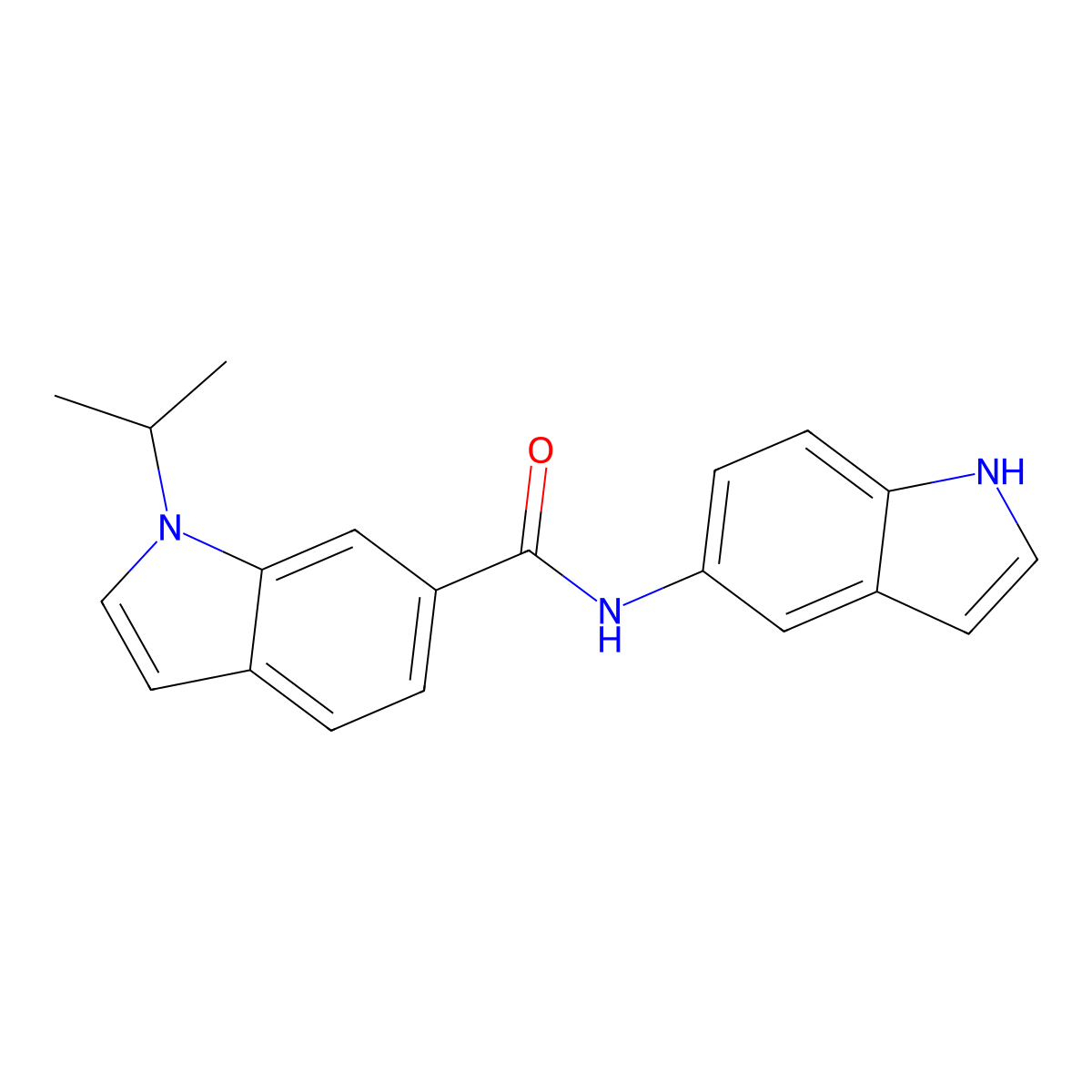 N-(1H-indol-5-yl)-1-(propan-2-yl)-1H-indole-6-carboxamide molecular structure, CAS 1435986-36-9