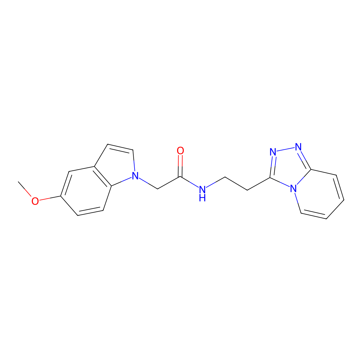2-(5-methoxy-1H-indol-1-yl)-N-[2-([1,2,4]triazolo[4,3-a]pyridin-3-yl)ethyl]acetamide molecular structure, CAS 1435986-68-7