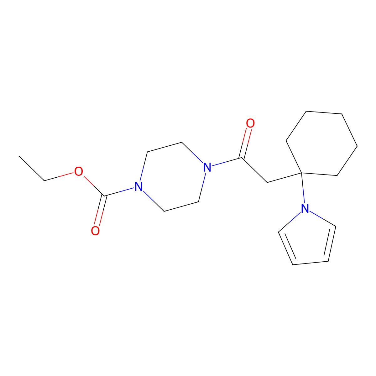ethyl 4-{[1-(1H-pyrrol-1-yl)cyclohexyl]acetyl}piperazine-1-carboxylate molecular structure, CAS 1435986-99-4