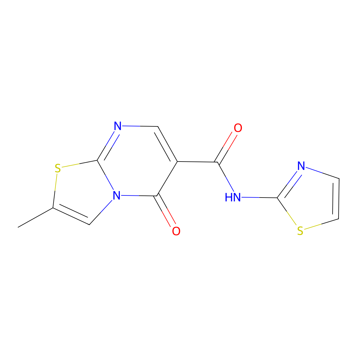 2-methyl-5-oxo-N-(thiazol-2-yl)-5H-thiazolo[3,2-a]pyrimidine-6-carboxamide molecular structure, CAS 1435987-03-3