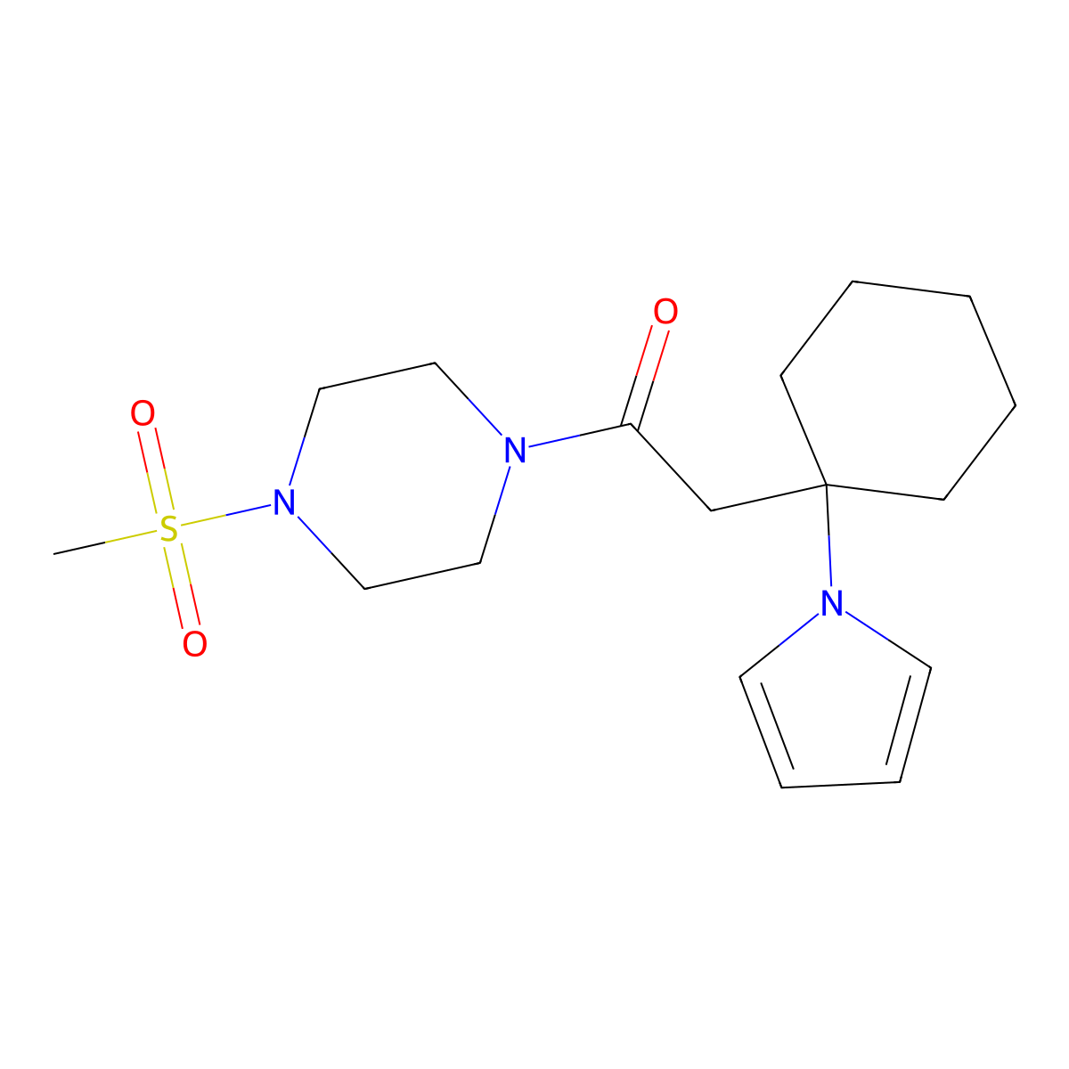 1-[4-(methylsulfonyl)piperazin-1-yl]-2-[1-(1H-pyrrol-1-yl)cyclohexyl]ethanone molecular structure, CAS 1435987-14-6