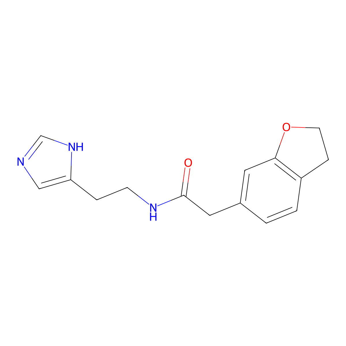 N-(2-(1H-imidazol-4-yl)ethyl)-2-(2,3-dihydrobenzofuran-6-yl)acetamide molecular structure, CAS 1435987-19-1