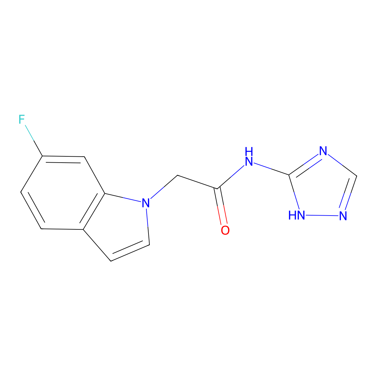 2-(6-fluoro-1H-indol-1-yl)-N-(4H-1,2,4-triazol-3-yl)acetamide molecular structure, CAS 1435987-48-6