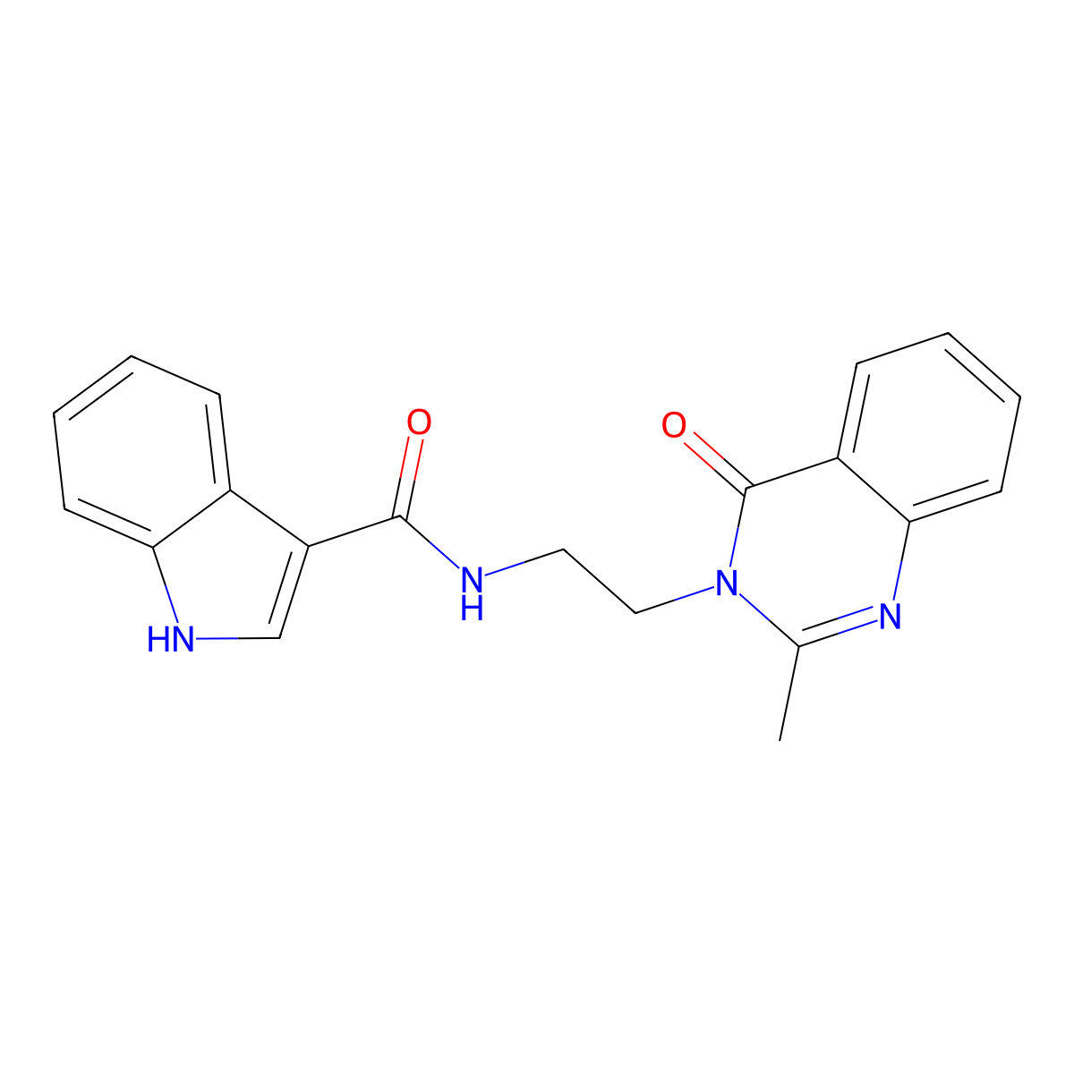 N-[2-(2-methyl-4-oxoquinazolin-3(4H)-yl)ethyl]-1H-indole-3-carboxamide molecular structure, CAS 1435987-50-0