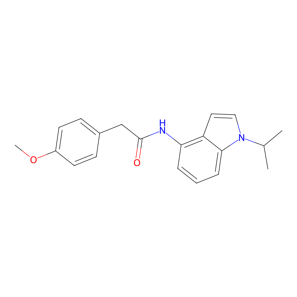 N-(1-isopropyl-1H-indol-4-yl)-2-(4-methoxyphenyl)acetamide molecular structure, CAS 1435987-54-4