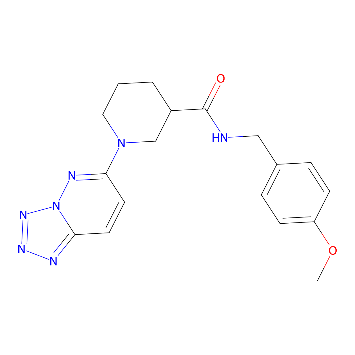 N-(4-methoxybenzyl)-1-(tetrazolo[1,5-b]pyridazin-6-yl)piperidine-3-carboxamide molecular structure, CAS 1435987-61-3
