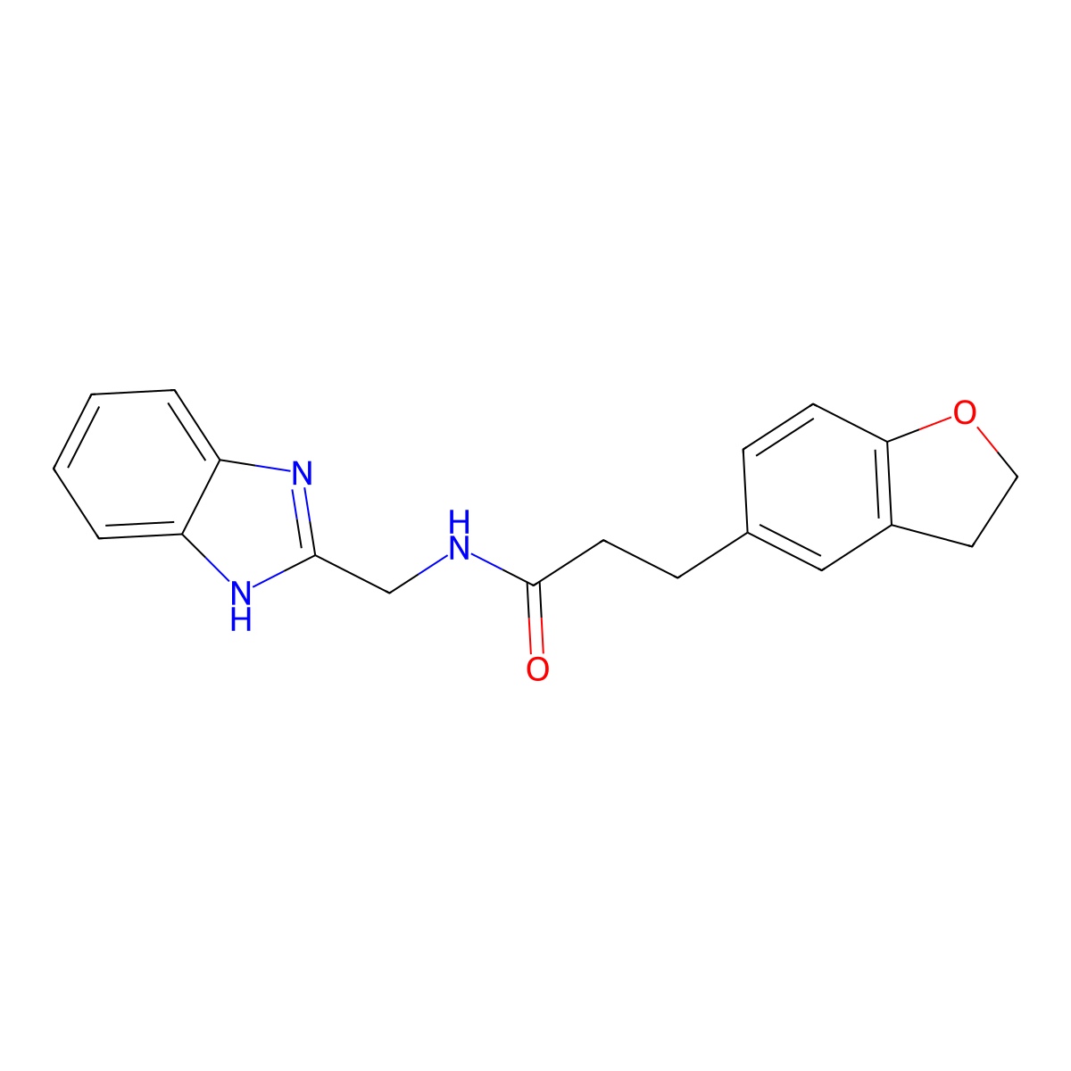 N-(1H-1,3-benzimidazol-2-ylmethyl)-3-(2,3-dihydro-1-benzofuran-5-yl)propanamide molecular structure, CAS 1435987-62-4