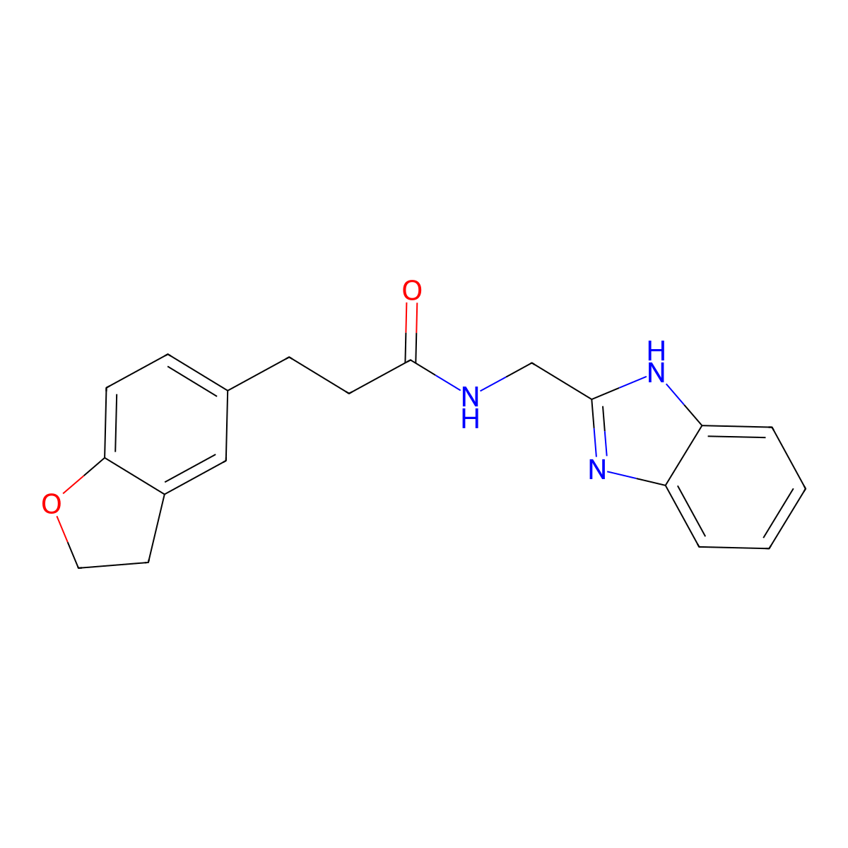 N-(1H-1,3-benzimidazol-2-ylmethyl)-3-(2,3-dihydro-1-benzofuran-5-yl)propanamide molecular structure, CAS 1435987-62-4