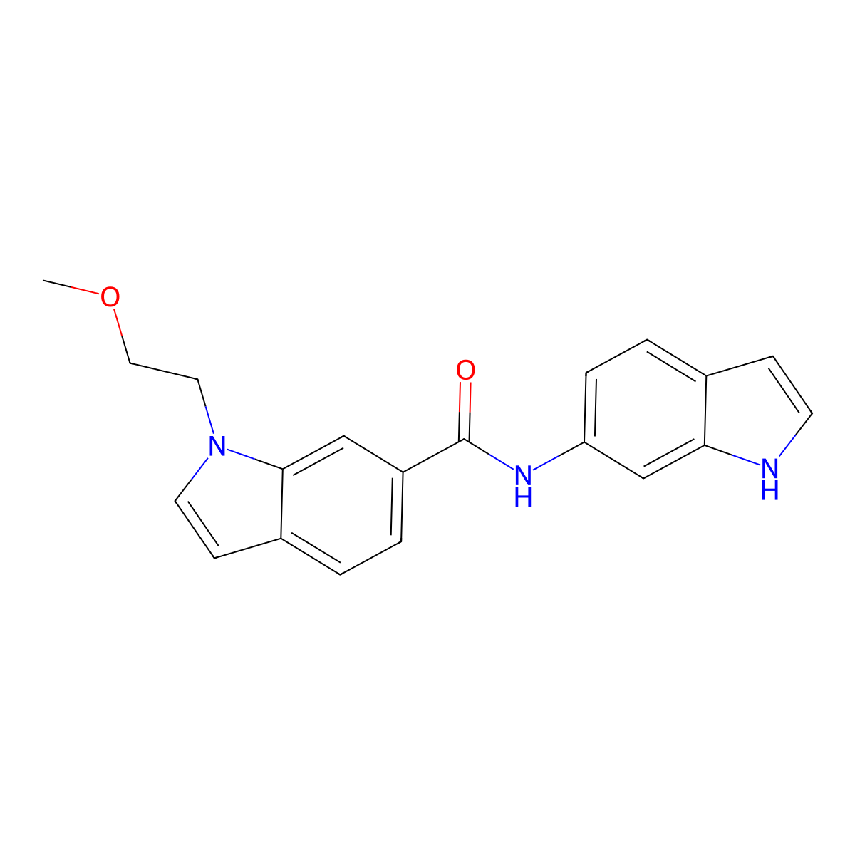 N-(1H-indol-6-yl)-1-(2-methoxyethyl)-1H-indole-6-carboxamide molecular structure, CAS 1435987-66-8