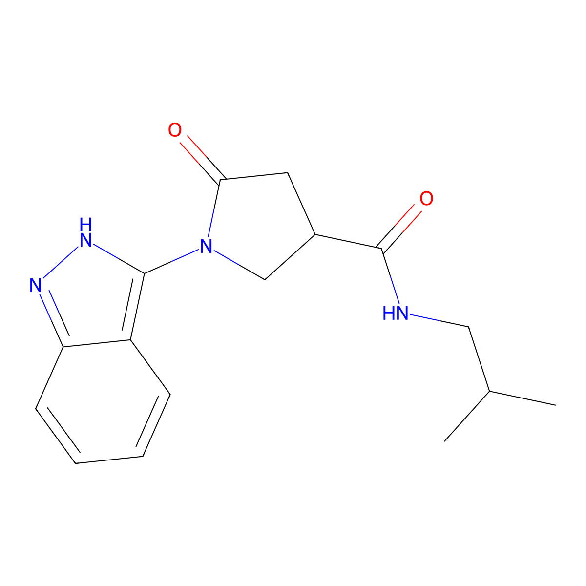1-(1H-indazol-3-yl)-N-isobutyl-5-oxo-3-pyrrolidinecarboxamide molecular structure, CAS 1435987-70-4
