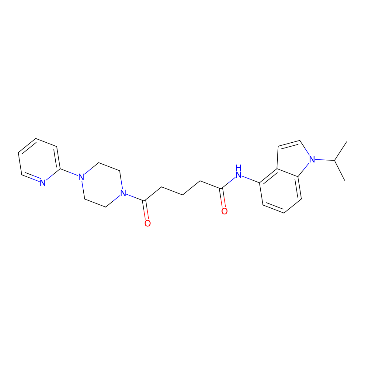N-(1-isopropyl-1H-indol-4-yl)-5-oxo-5-[4-(2-pyridyl)piperazino]pentanamide molecular structure, CAS 1435987-79-3