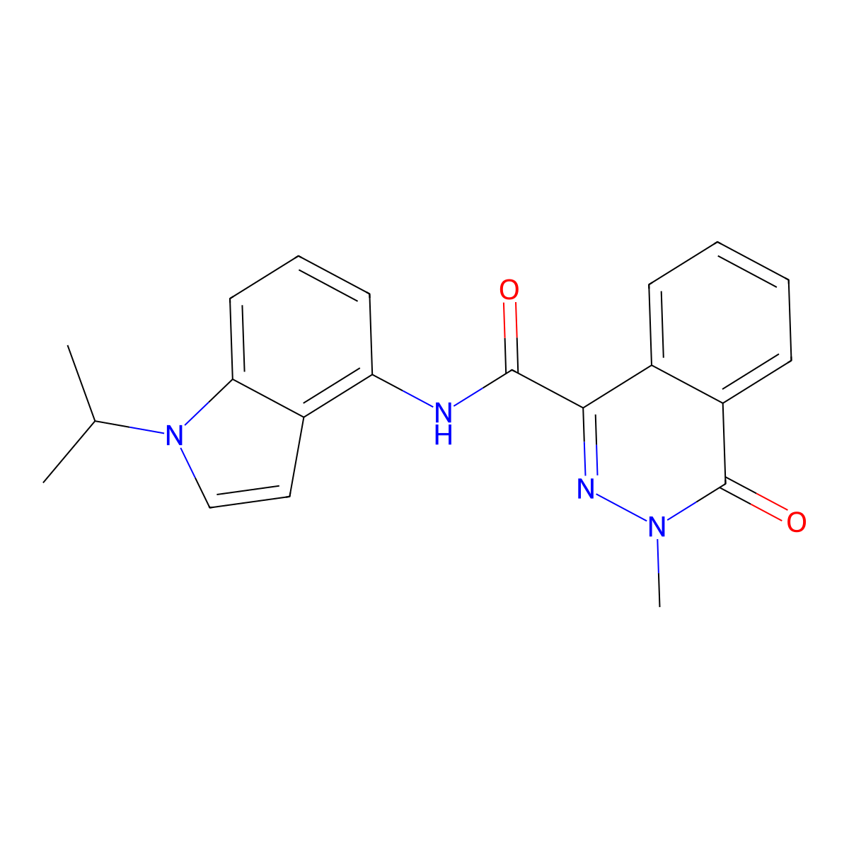 3-methyl-4-oxo-N-[1-(propan-2-yl)-1H-indol-4-yl]-3,4-dihydrophthalazine-1-carboxamide molecular structure, CAS 1435988-16-1