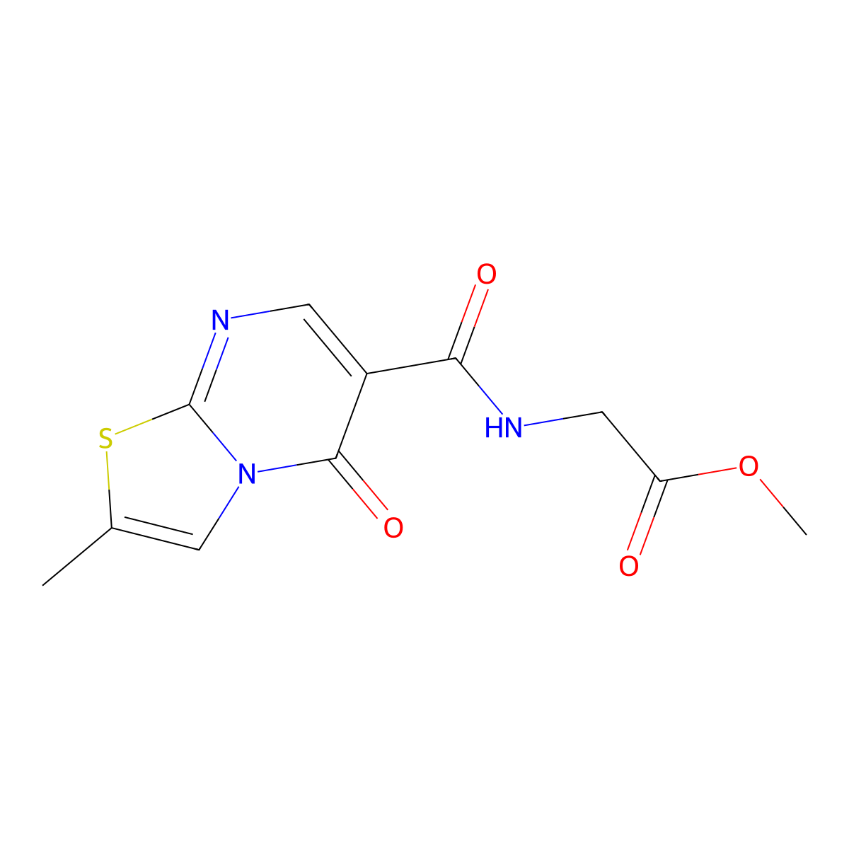 methyl 2-{[(2-methyl-5-oxo-5H-[1,3]thiazolo[3,2-a]pyrimidin-6-yl)carbonyl]amino}acetate molecular structure, CAS 1435988-38-7