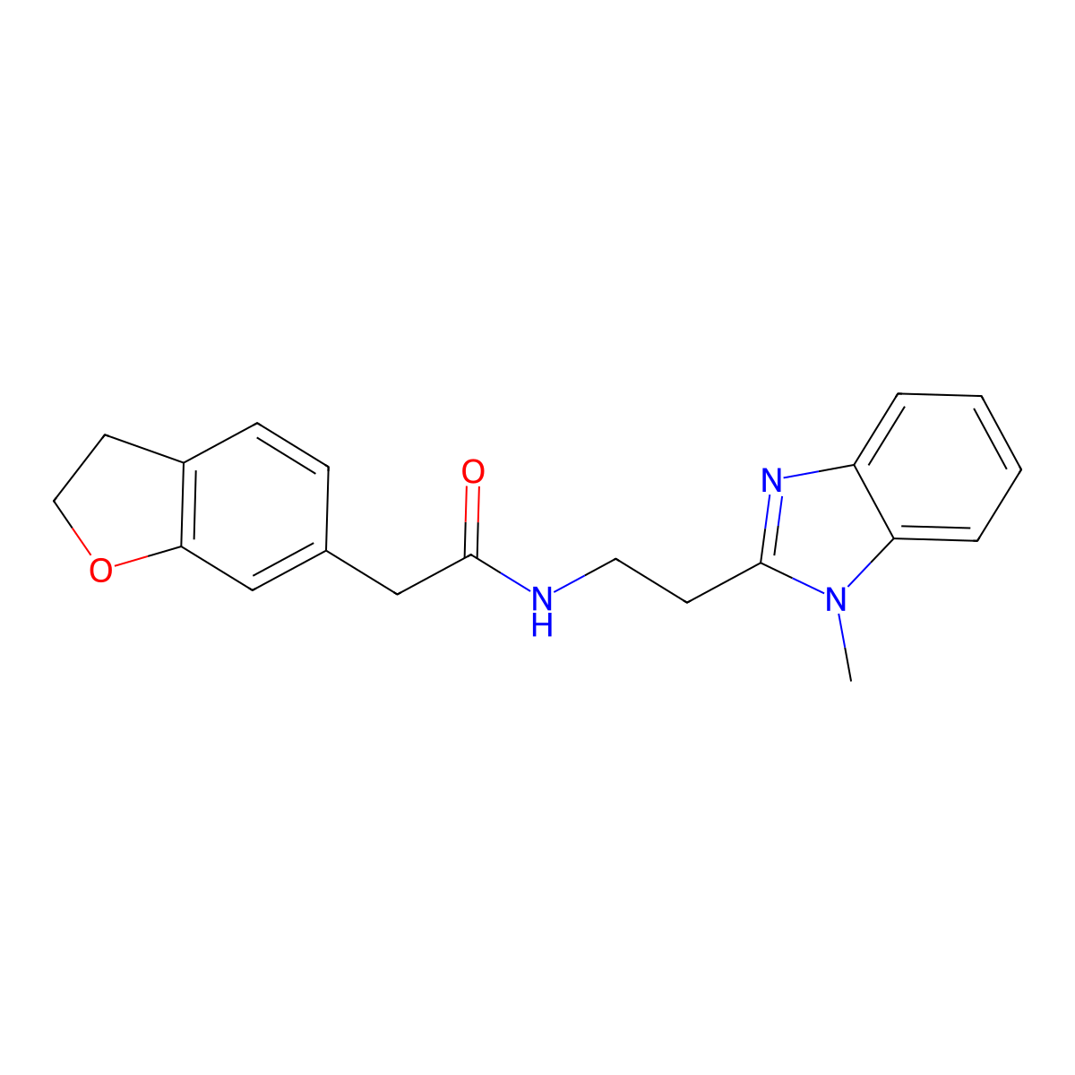 2-(2,3-dihydro-1-benzofuran-6-yl)-N-[2-(1-methyl-1H-1,3-benzimidazol-2-yl)ethyl]acetamide molecular structure, CAS 1435988-47-8