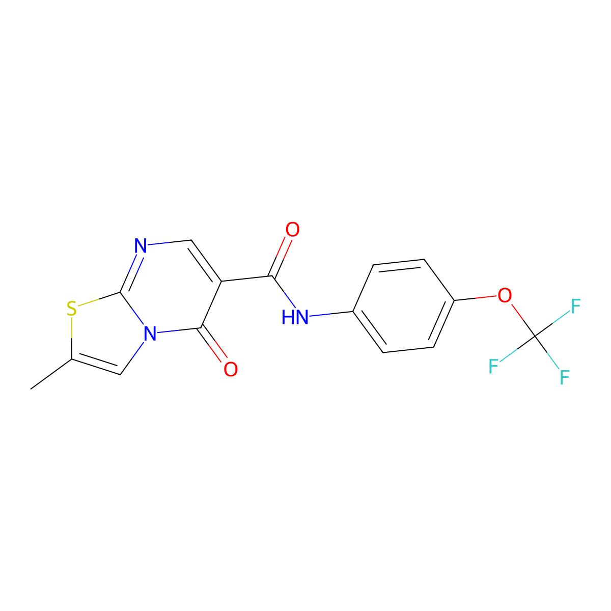 2-methyl-5-oxo-N-[4-(trifluoromethoxy)phenyl]-5H-[1,3]thiazolo[3,2-a]pyrimidine-6-carboxamide molecular structure, CAS 1435988-67-2