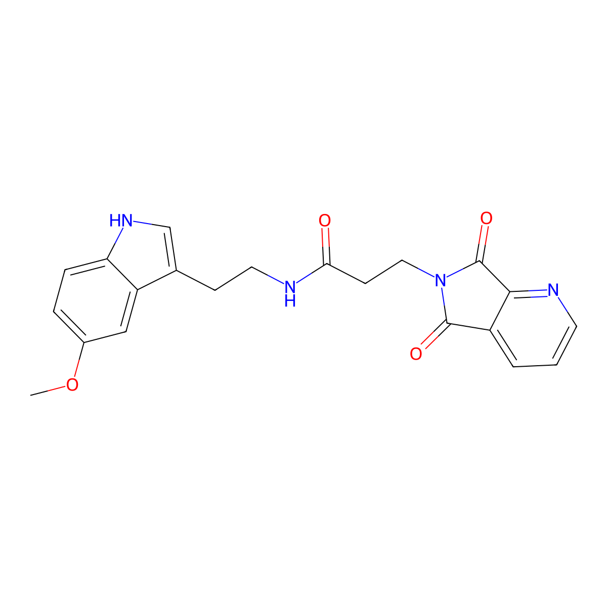 3-(5,7-dioxo-5,7-dihydro-6H-pyrrolo[3,4-b]pyridin-6-yl)-N-[2-(5-methoxy-1H-indol-3-yl)ethyl]propanamide molecular structure, CAS 1435989-00-6