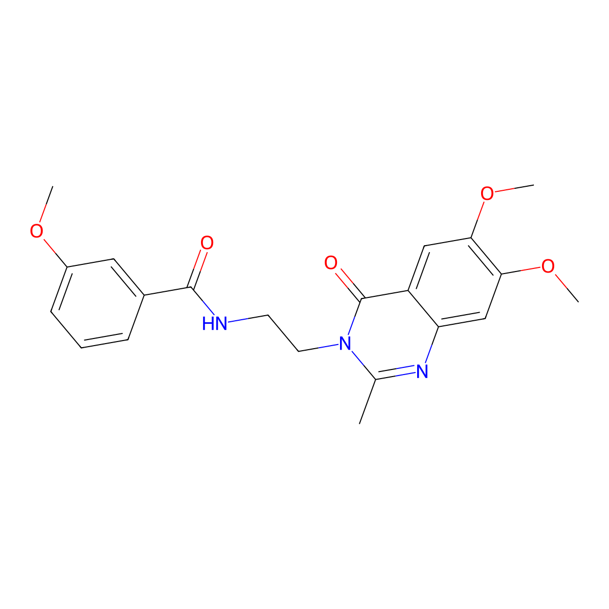 N-[2-(6,7-dimethoxy-2-methyl-4-oxoquinazolin-3(4H)-yl)ethyl]-3-methoxybenzamide molecular structure, CAS 1435989-17-5