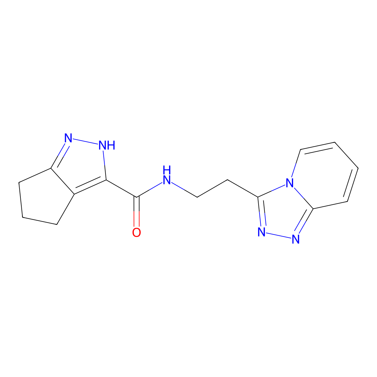 N-[2-([1,2,4]triazolo[4,3-a]pyridin-3-yl)ethyl]-2,4,5,6-tetrahydrocyclopenta[c]pyrazole-3-carboxamide molecular structure, CAS 1435989-80-2