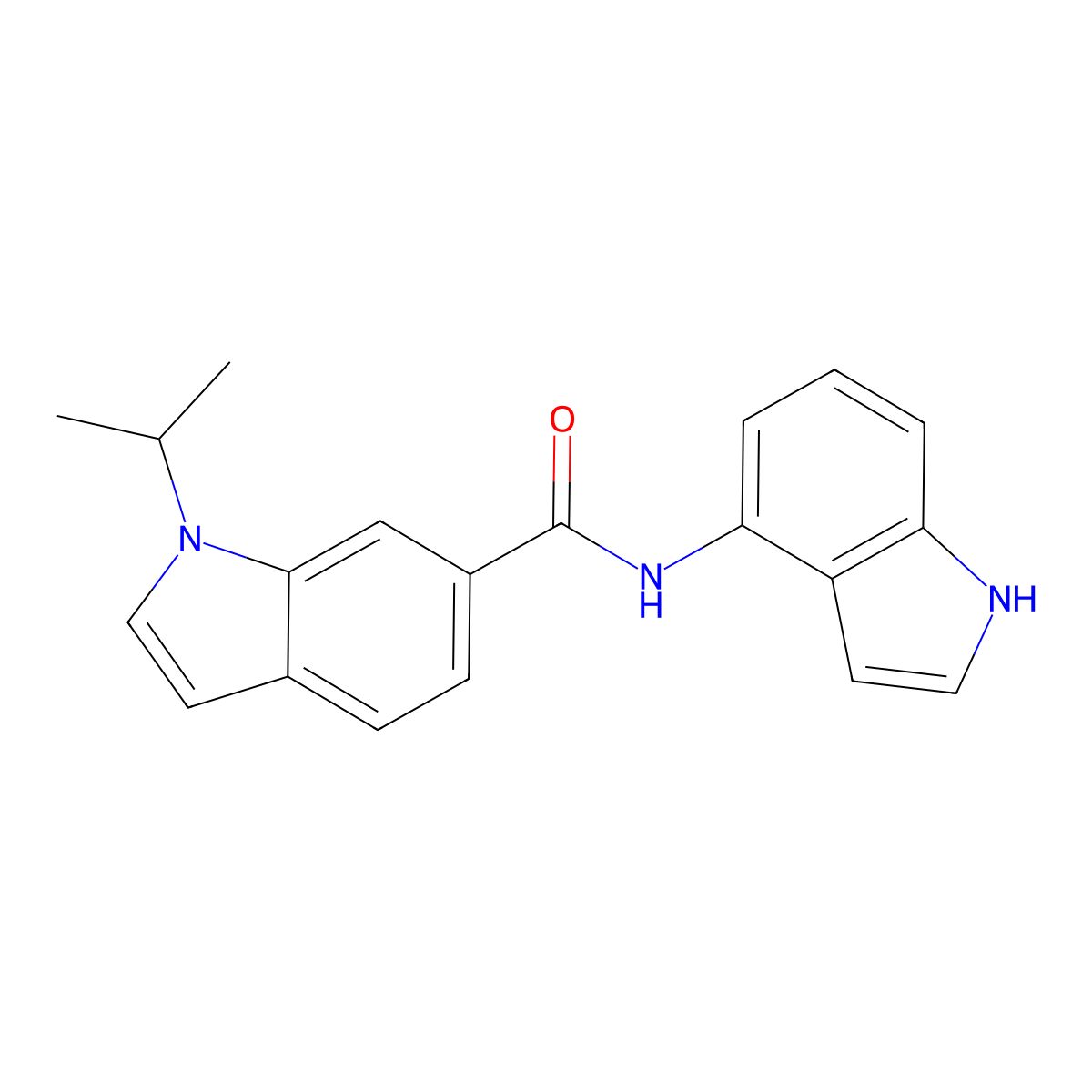 N-(1H-indol-4-yl)-1-(propan-2-yl)-1H-indole-6-carboxamide molecular structure, CAS 1435989-92-6