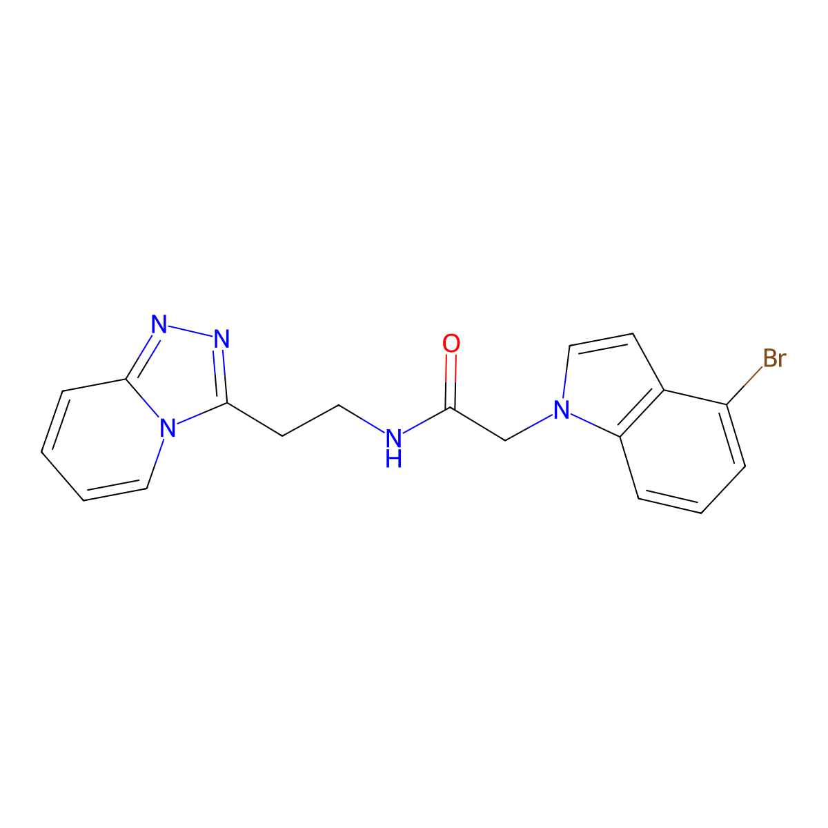 2-(4-bromo-1H-indol-1-yl)-N-[2-([1,2,4]triazolo[4,3-a]pyridin-3-yl)ethyl]acetamide molecular structure, CAS 1435989-95-9