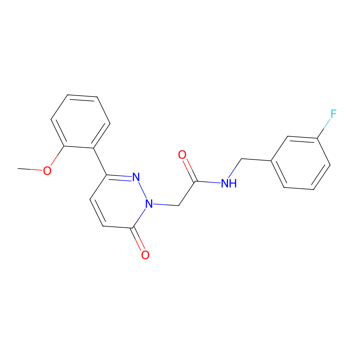 N~1~-(3-fluorobenzyl)-2-[3-(2-methoxyphenyl)-6-oxo-1(6H)-pyridazinyl]acetamide molecular structure, CAS 1435990-18-3