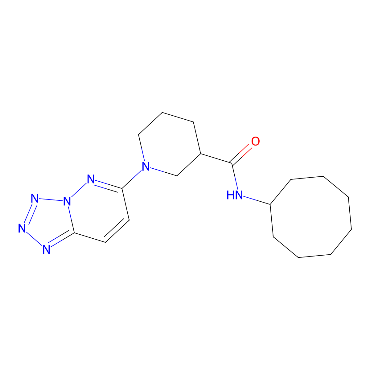 N-cyclooctyl-1-(tetrazolo[1,5-b]pyridazin-6-yl)piperidine-3-carboxamide molecular structure, CAS 1435990-34-3
