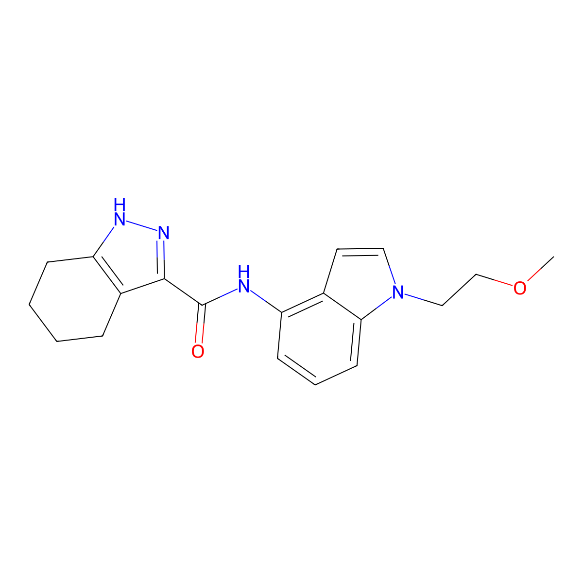 N-[1-(2-methoxyethyl)-1H-indol-4-yl]-4,5,6,7-tetrahydro-2H-indazole-3-carboxamide molecular structure, CAS 1435990-49-0