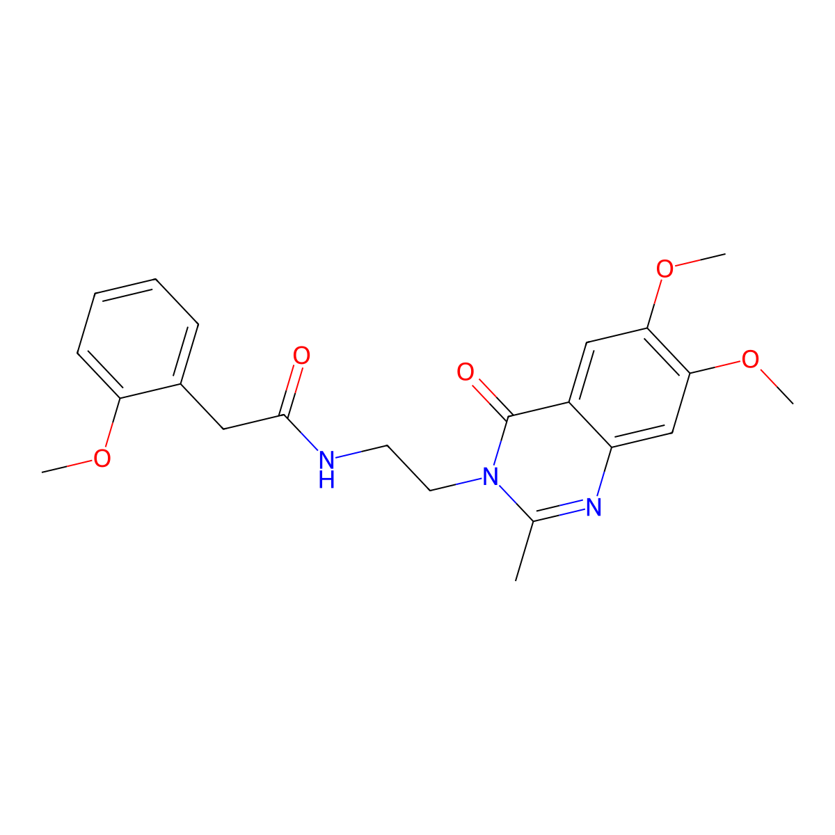 N-[2-(6,7-dimethoxy-2-methyl-4-oxoquinazolin-3(4H)-yl)ethyl]-2-(2-methoxyphenyl)acetamide molecular structure, CAS 1435990-58-1