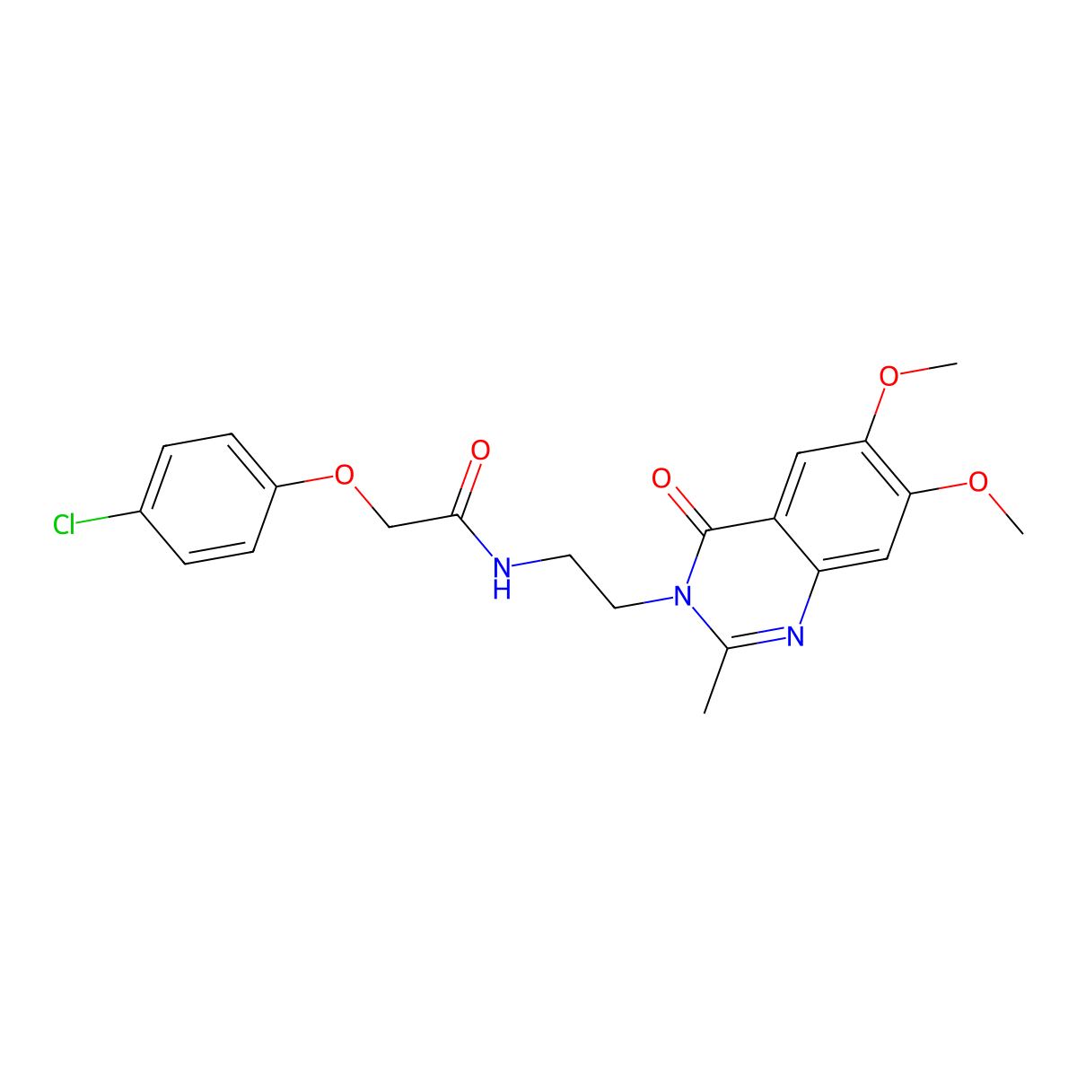 2-(4-chlorophenoxy)-N-[2-(6,7-dimethoxy-2-methyl-4-oxoquinazolin-3(4H)-yl)ethyl]acetamide molecular structure, CAS 1435990-92-3