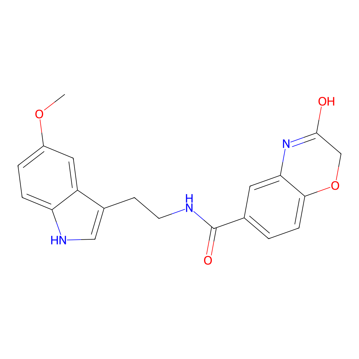 N-[2-(5-methoxy-1H-indol-3-yl)ethyl]-3-oxo-3,4-dihydro-2H-1,4-benzoxazine-6-carboxamide molecular structure, CAS 1435990-98-9