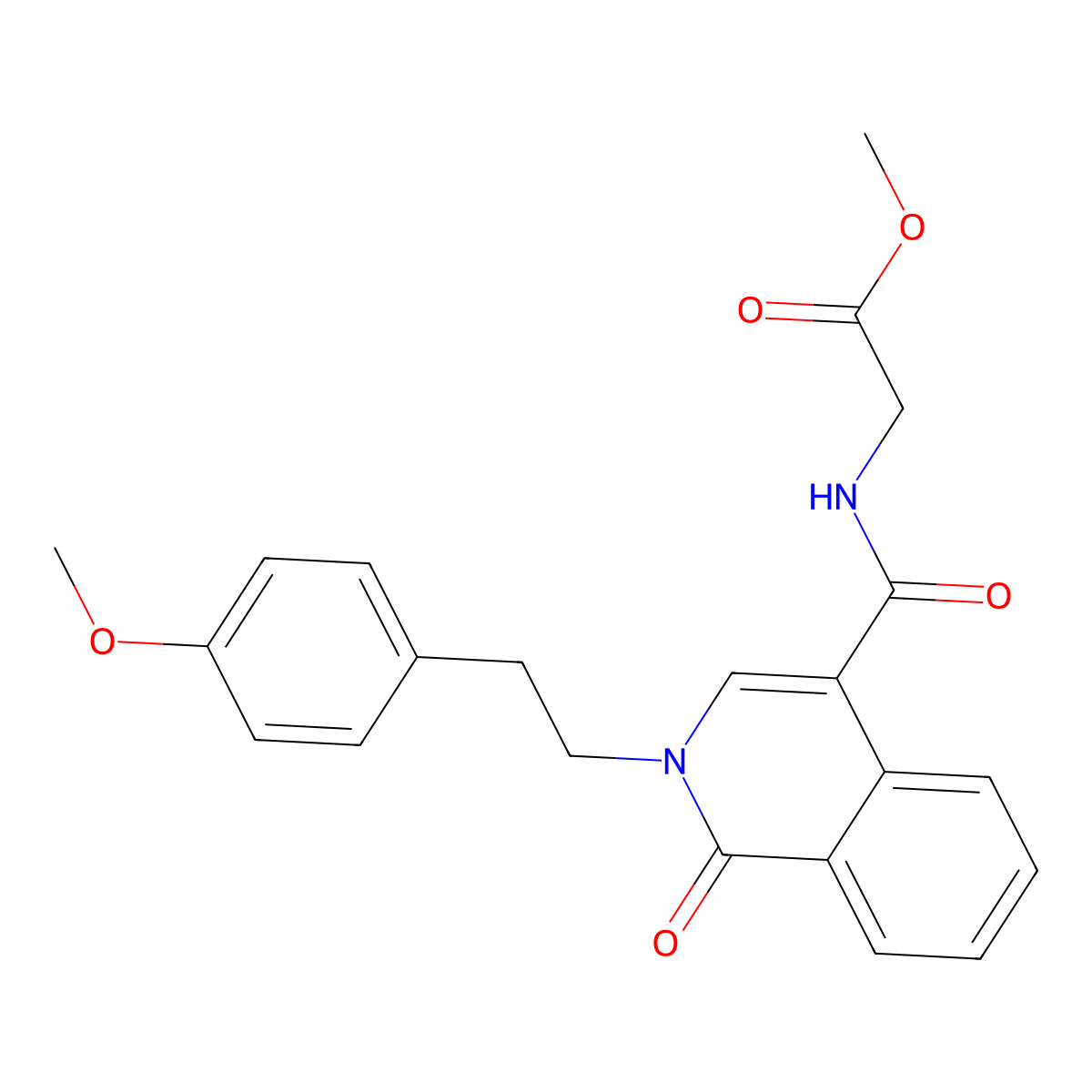 methyl N-({2-[2-(4-methoxyphenyl)ethyl]-1-oxo-1,2-dihydroisoquinolin-4-yl}carbonyl)glycinate molecular structure, CAS 1435991-13-1