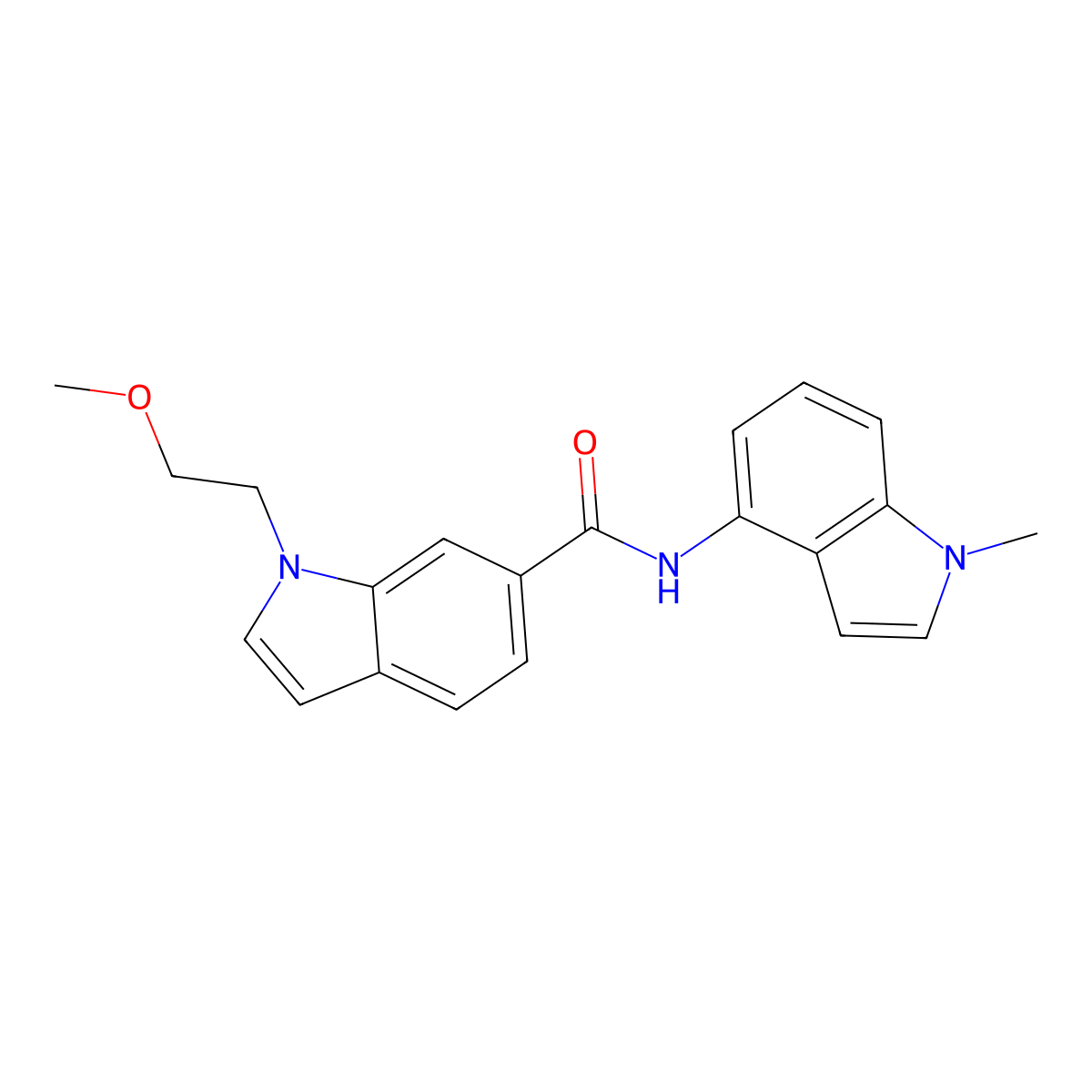 1-(2-methoxyethyl)-N-(1-methyl-1H-indol-4-yl)-1H-indole-6-carboxamide molecular structure, CAS 1435991-17-5