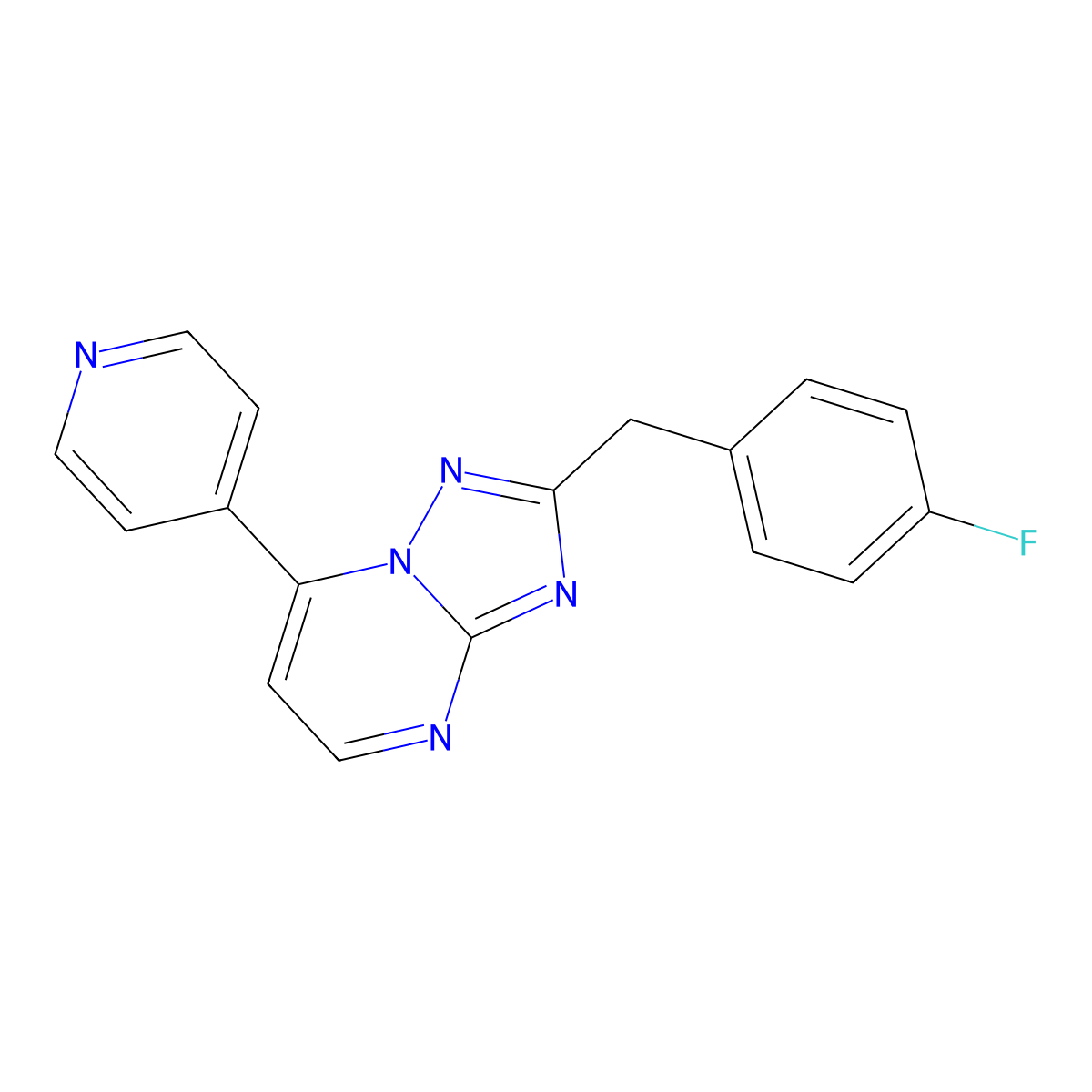2-(4-Fluorobenzyl)-7-(4-pyridyl)[1,2,4]triazolo[1,5-a]pyrimidine molecular structure, CAS 1435991-18-6