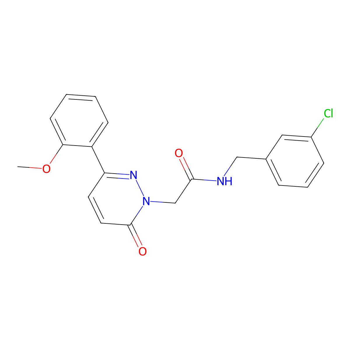 N~1~-(3-chlorobenzyl)-2-[3-(2-methoxyphenyl)-6-oxo-1(6H)-pyridazinyl]acetamide molecular structure, CAS 1435991-43-7