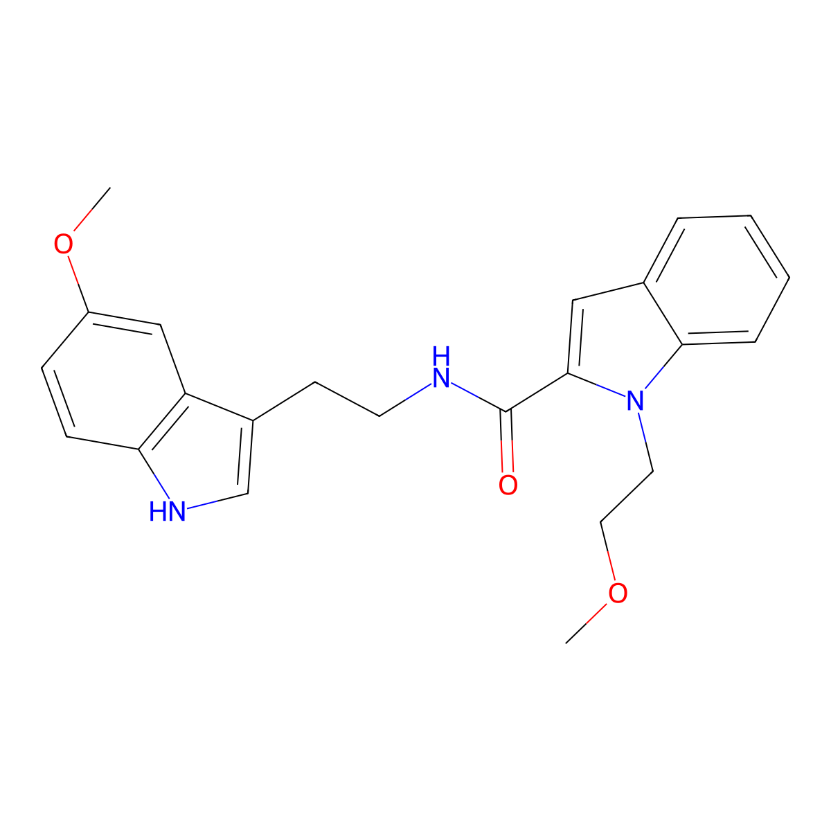 1-(2-methoxyethyl)-N-[2-(5-methoxy-1H-indol-3-yl)ethyl]-1H-indole-2-carboxamide molecular structure, CAS 1435991-64-2