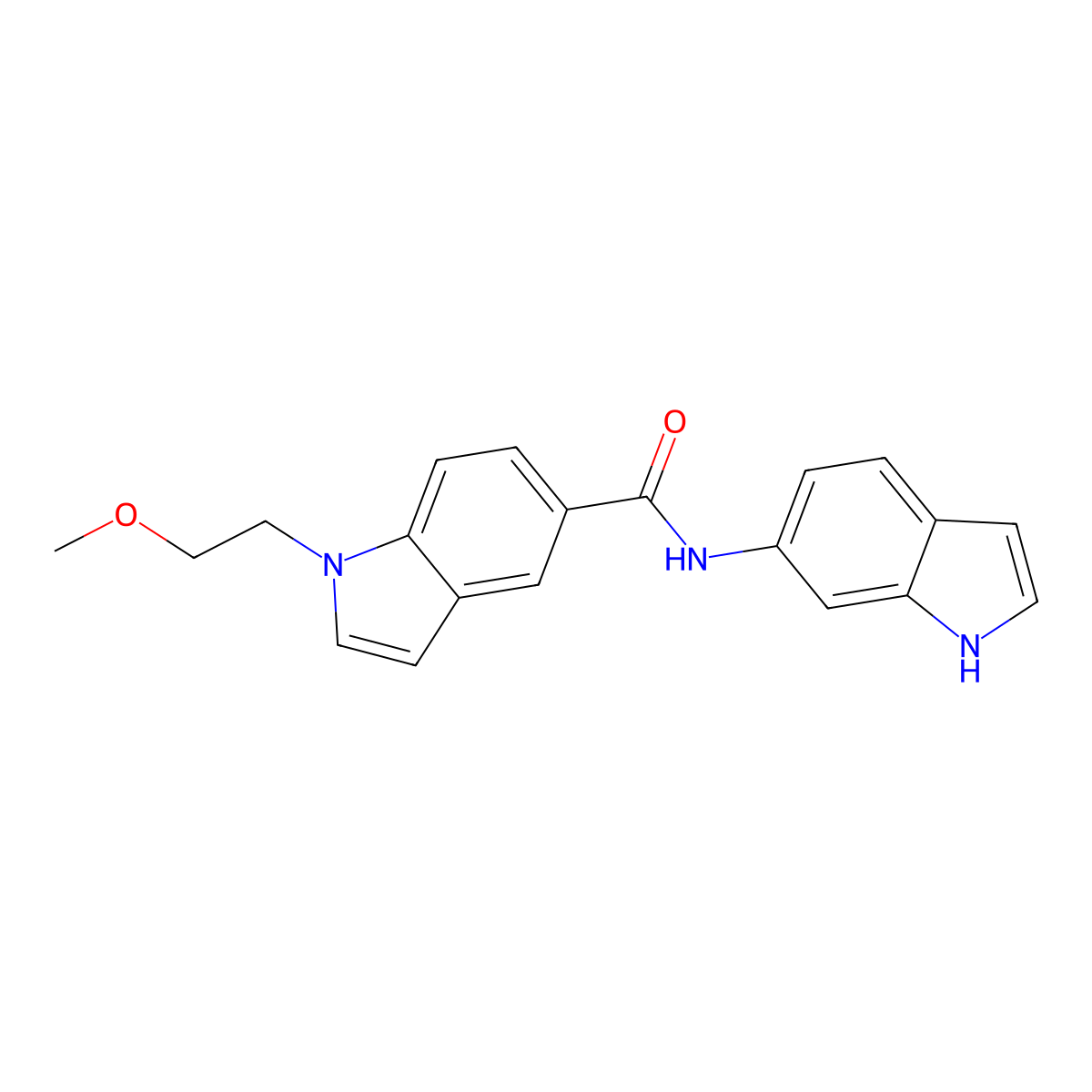 N-(1H-indol-6-yl)-1-(2-methoxyethyl)-1H-indole-5-carboxamide molecular structure, CAS 1435991-69-7
