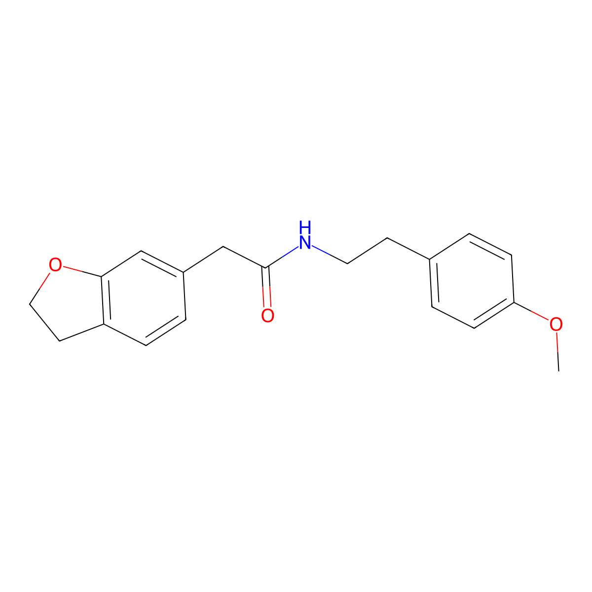 2-(2,3-dihydro-1-benzofuran-6-yl)-N-[2-(4-methoxyphenyl)ethyl]acetamide molecular structure, CAS 1435991-83-5