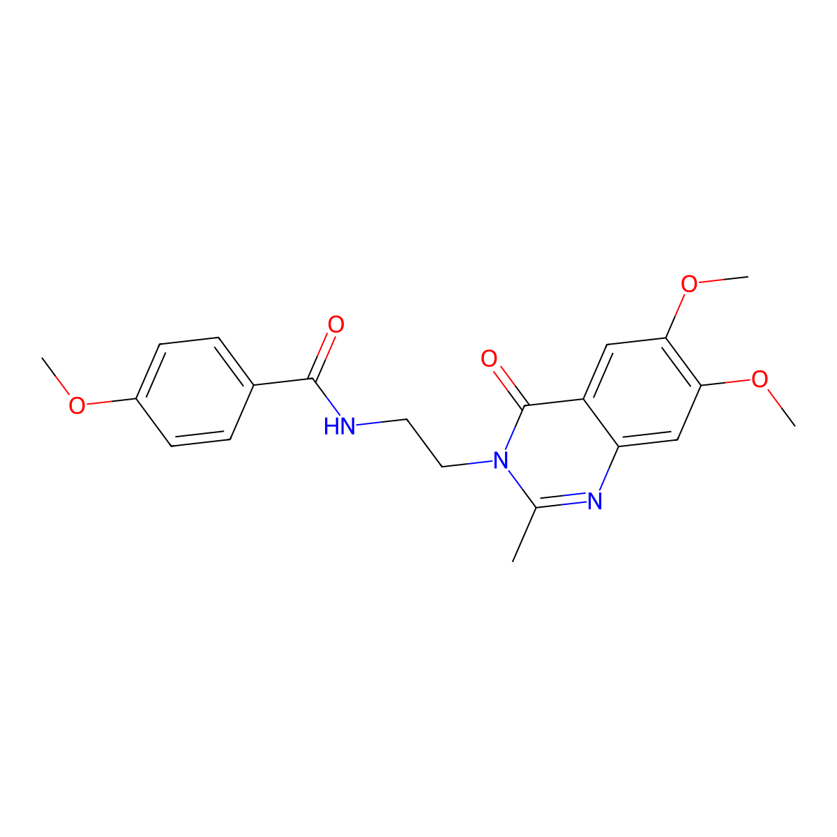 N-[2-(6,7-dimethoxy-2-methyl-4-oxoquinazolin-3(4H)-yl)ethyl]-4-methoxybenzamide molecular structure, CAS 1435991-88-0