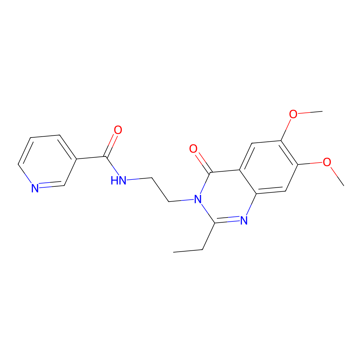 N-[2-(2-ethyl-6,7-dimethoxy-4-oxoquinazolin-3(4H)-yl)ethyl]pyridine-3-carboxamide molecular structure, CAS 1435991-89-1