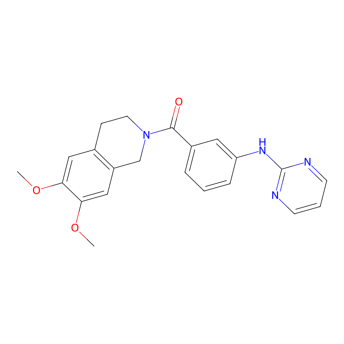 [6,7-dimethoxy-3,4-dihydro-2(1H)-isoquinolinyl][3-(2-pyrimidinylamino)phenyl]methanone molecular structure, CAS 1435992-37-2