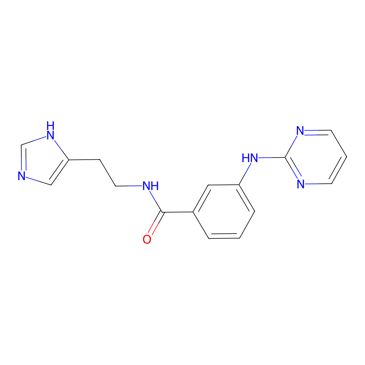 N-[2-(1H-imidazol-4-yl)ethyl]-3-(2-pyrimidinylamino)benzamide molecular structure, CAS 1435992-41-8