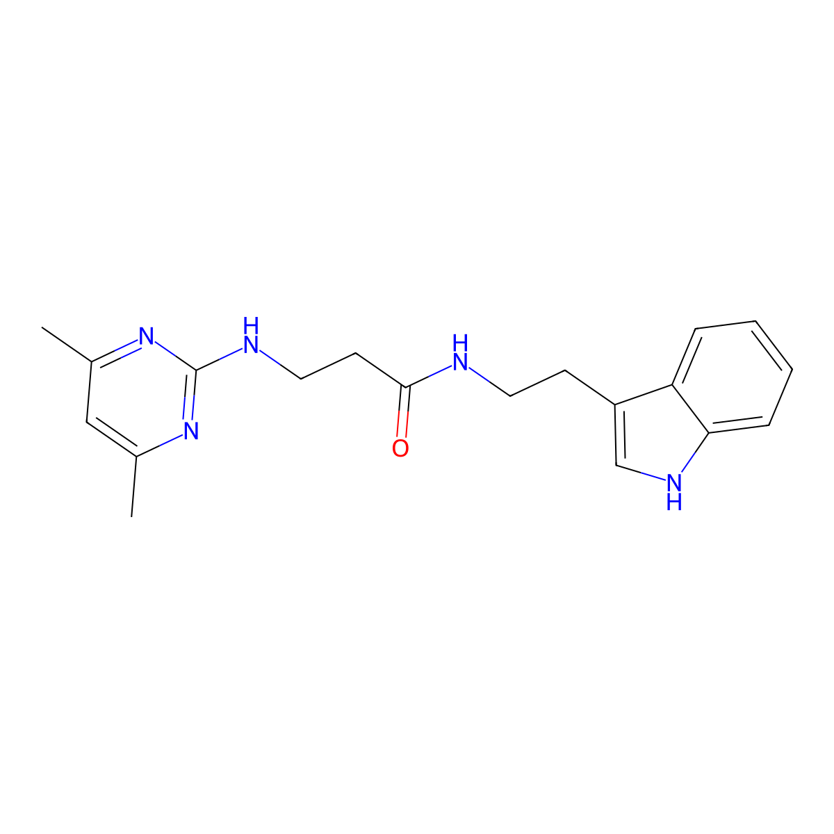 3-[(4,6-dimethyl-2-pyrimidinyl)amino]-N-[2-(1H-indol-3-yl)ethyl]propanamide molecular structure, CAS 1435992-88-3