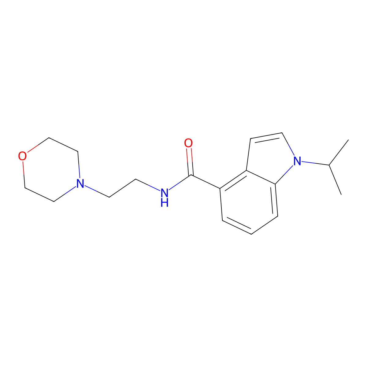 N-[2-(morpholin-4-yl)ethyl]-1-(propan-2-yl)-1H-indole-4-carboxamide molecular structure, CAS 1435993-07-9
